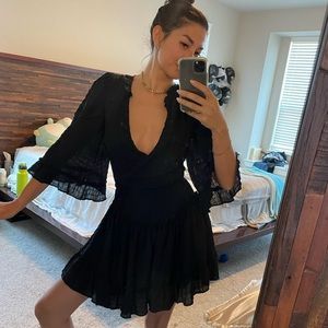 Ruffled Black Dress - Selfie Leslie